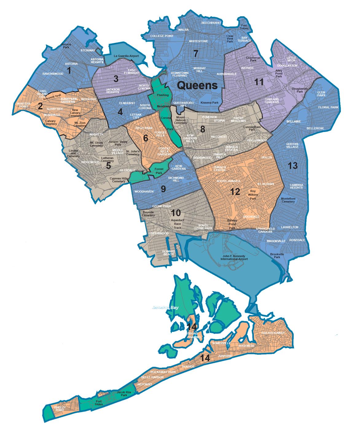 Map of NYC 5 boroughs & neighborhoods