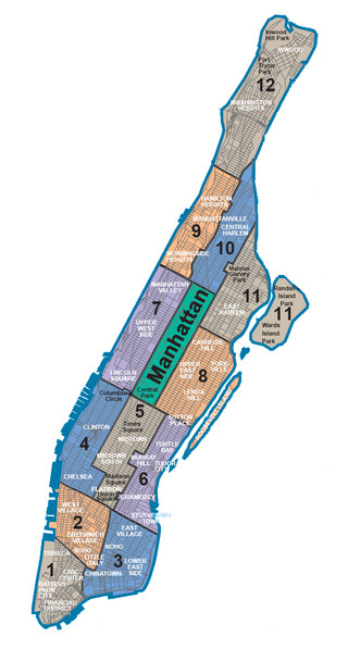 Map of Manhattan neighborhoods & quarters