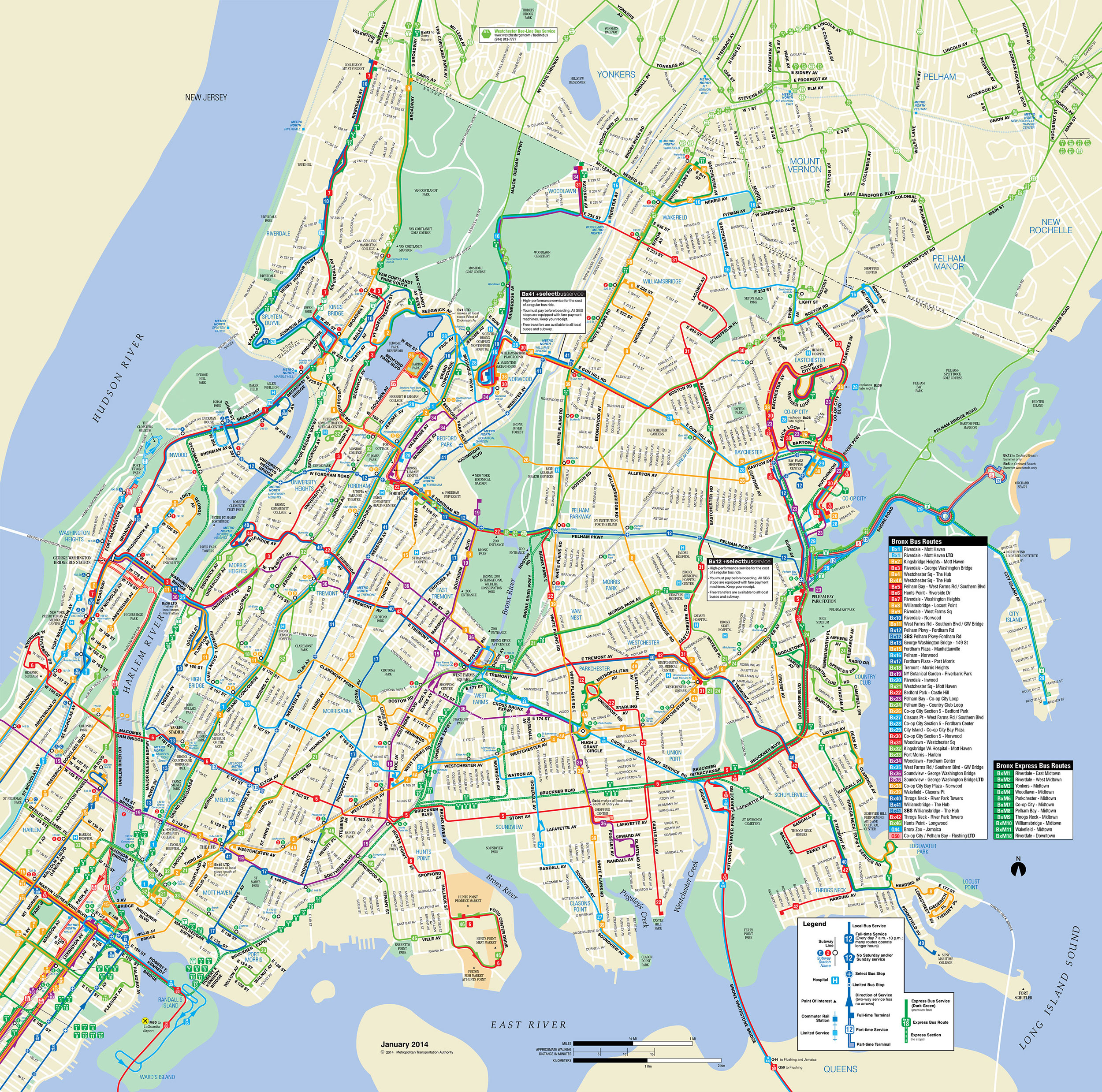 Bronx Bus Map 