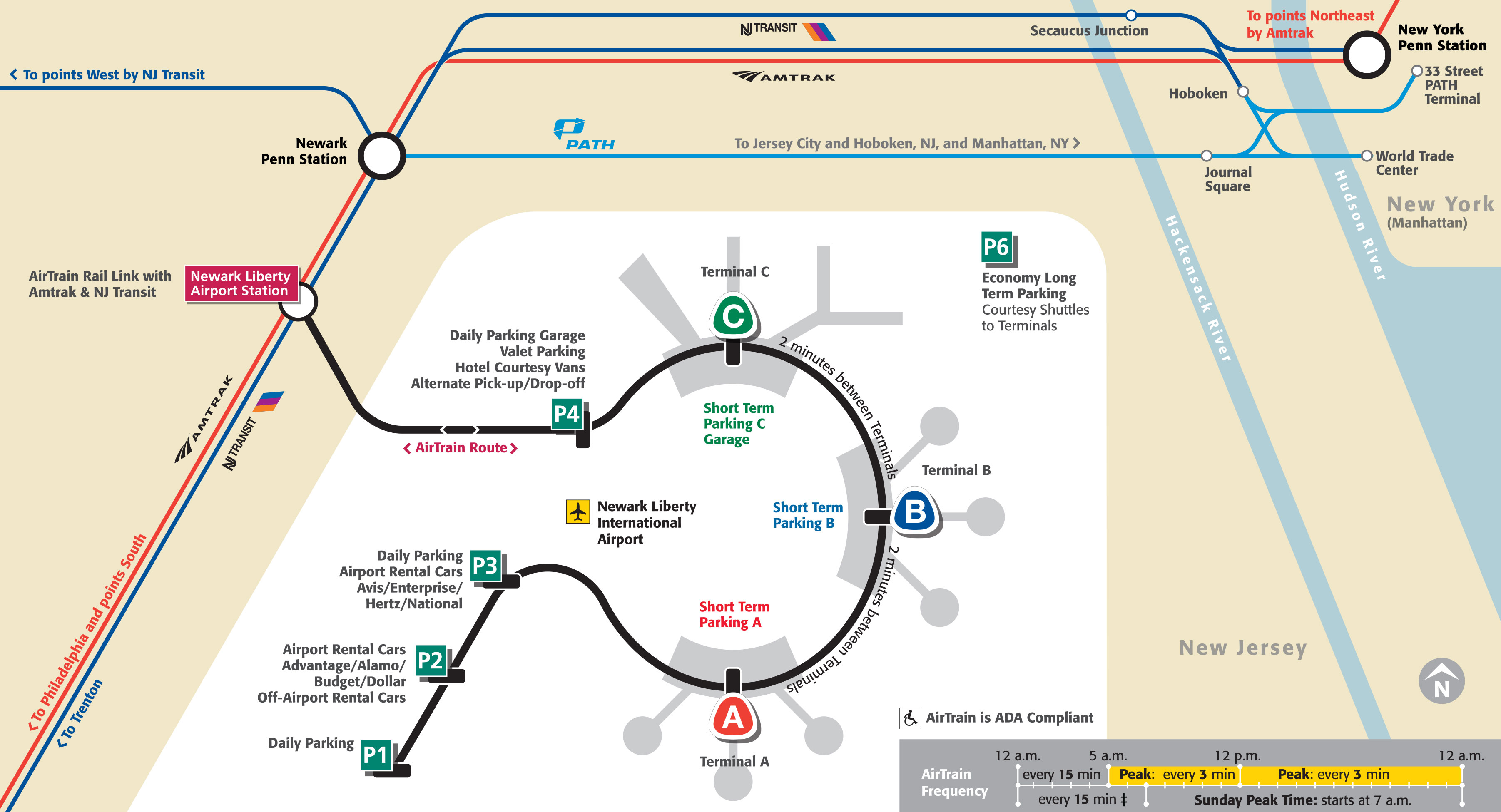 map of nyc airport transportation & terminal