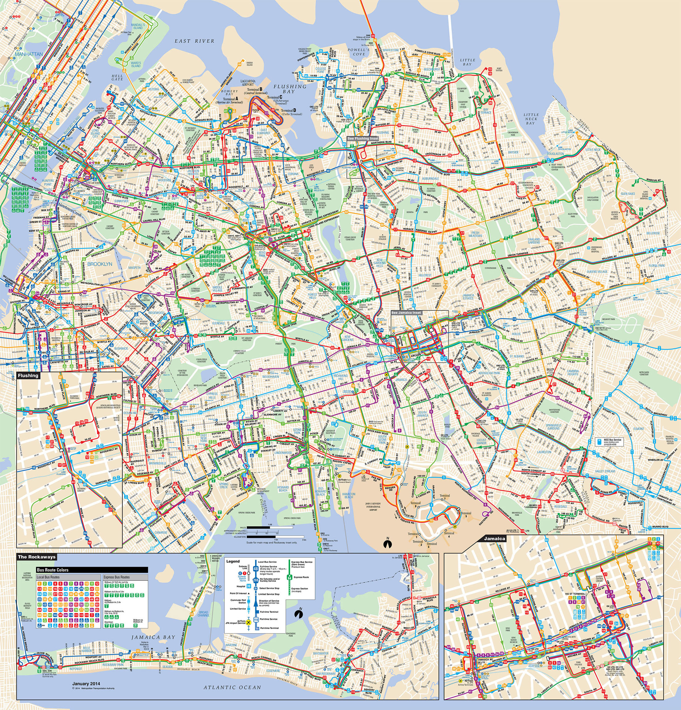 Map of NYC bus: stations \u0026 lines