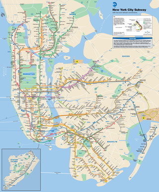 Map of New York City subway, tube & underground MTA network