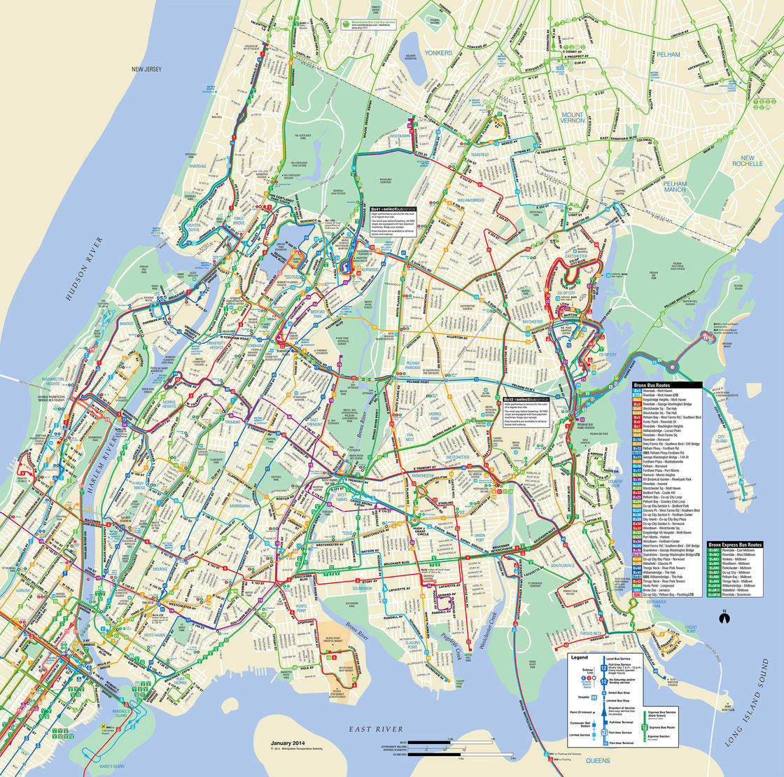 Bronx Bus Map 