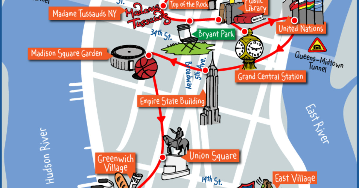 new york city tour map
