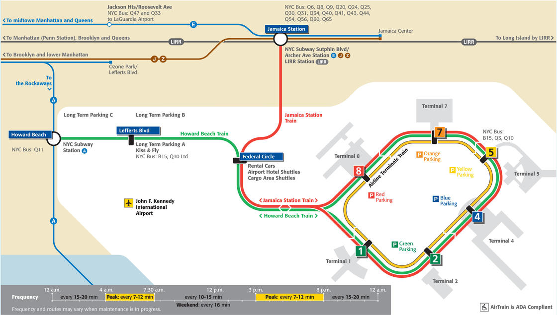 Map Of NYC Airport Transportation Terminal   Jfk Airport Map 