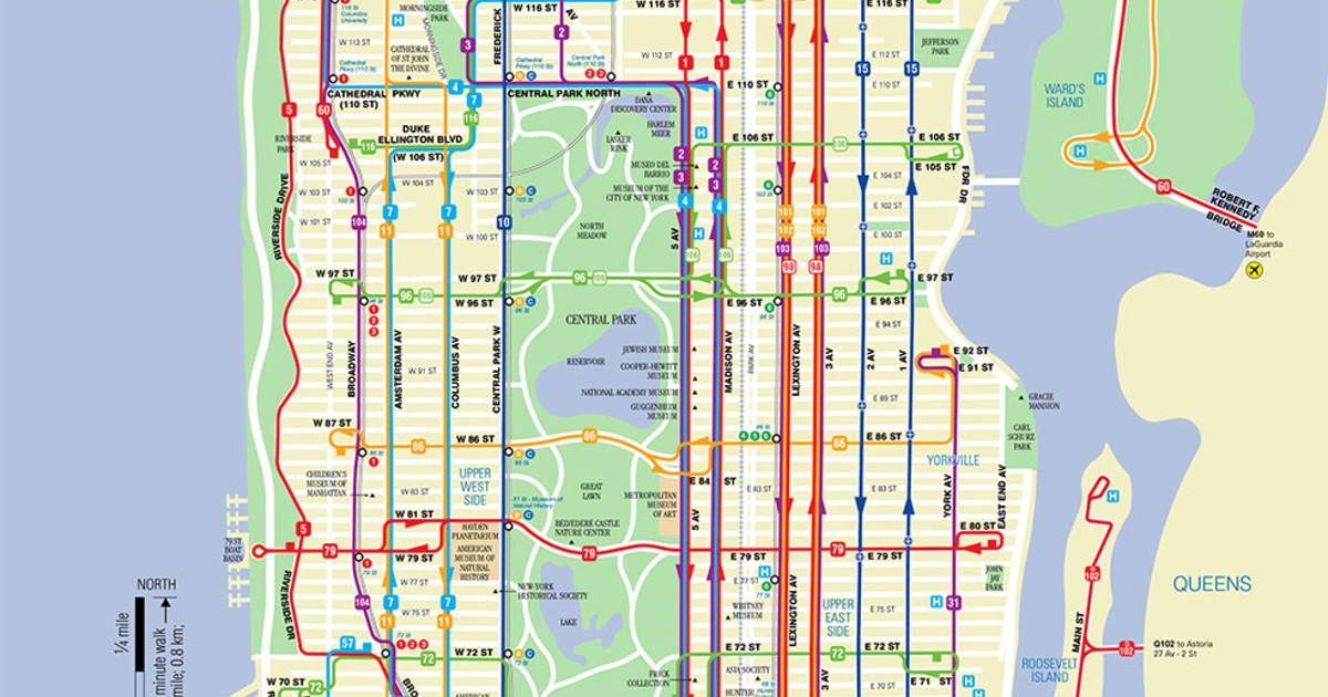 mta manhattan bus map Map Of Nyc Bus Stations Lines mta manhattan bus map